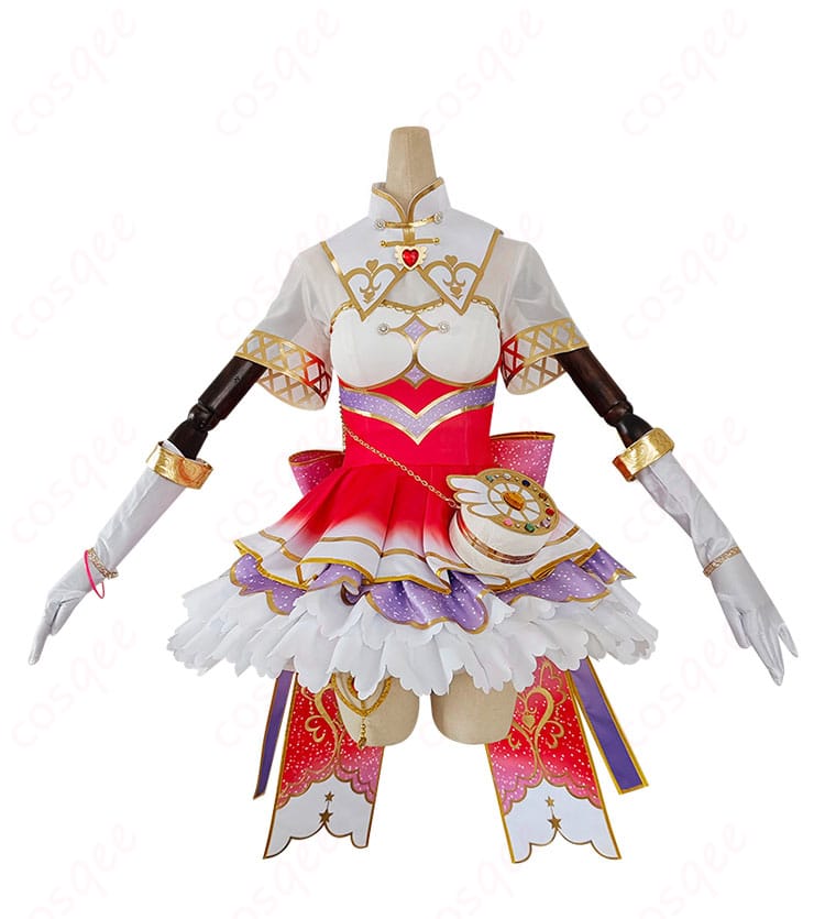 西木野真姫 お化粧の魔法編コスチュームの正面全体写真。つけ襟とトップス、ワンピースの配色とシルエットを確認できる。