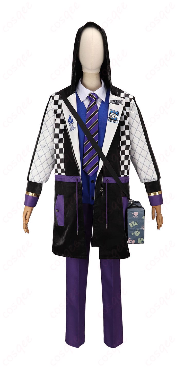 イデア・シュラウド クラブ・ウェア コスプレ衣装の正面全体。ハリのあるシルエットとネクタイの見え方を確認できる画像。