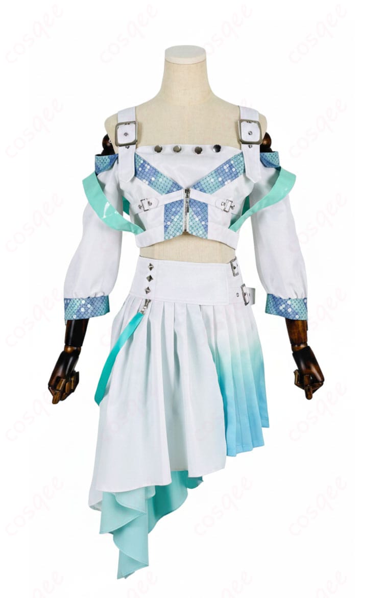 浅倉 透『つづく、』衣装の正面全体。トップス、スカート、コルセットベルトの配置が見える。