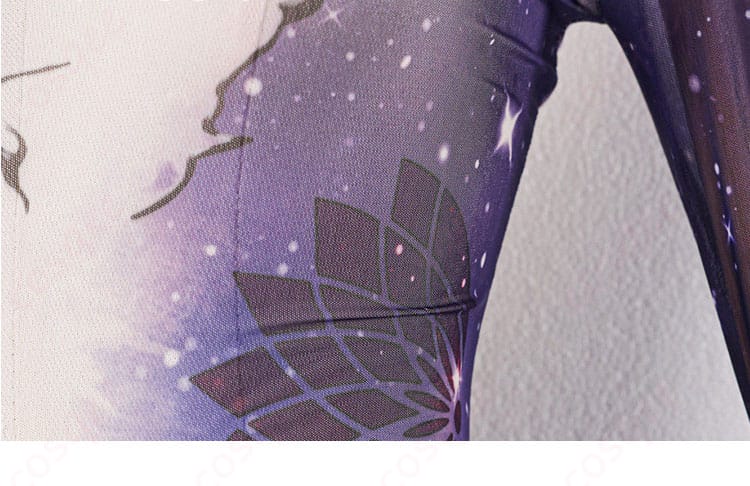 セット内容一式を平置きで撮影。レオタード、耳飾り、ニプレス、飾り物の同梱品一覧