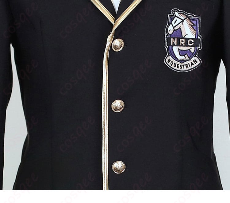 前立て装飾のディテール。ステッチとボタン配置がわかる近接カット。