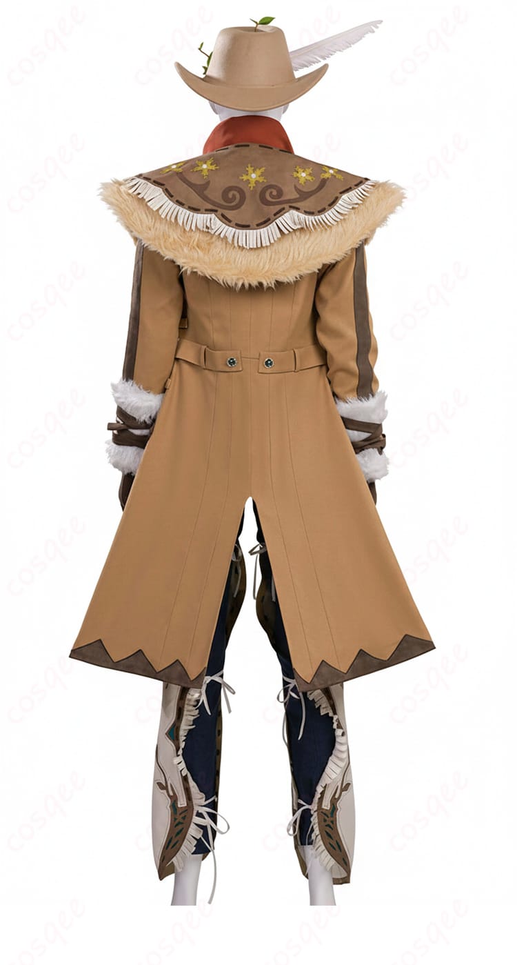 第五人格 カウボーイ『春の便り』コスプレ衣装の背面。コートのラインと背中の装飾配置を確認。