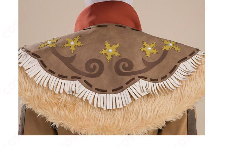 第五人格 カウボーイ『春の便り』背面の肩掛け風ディテール。披肩パーツの形状と取り付け位置。