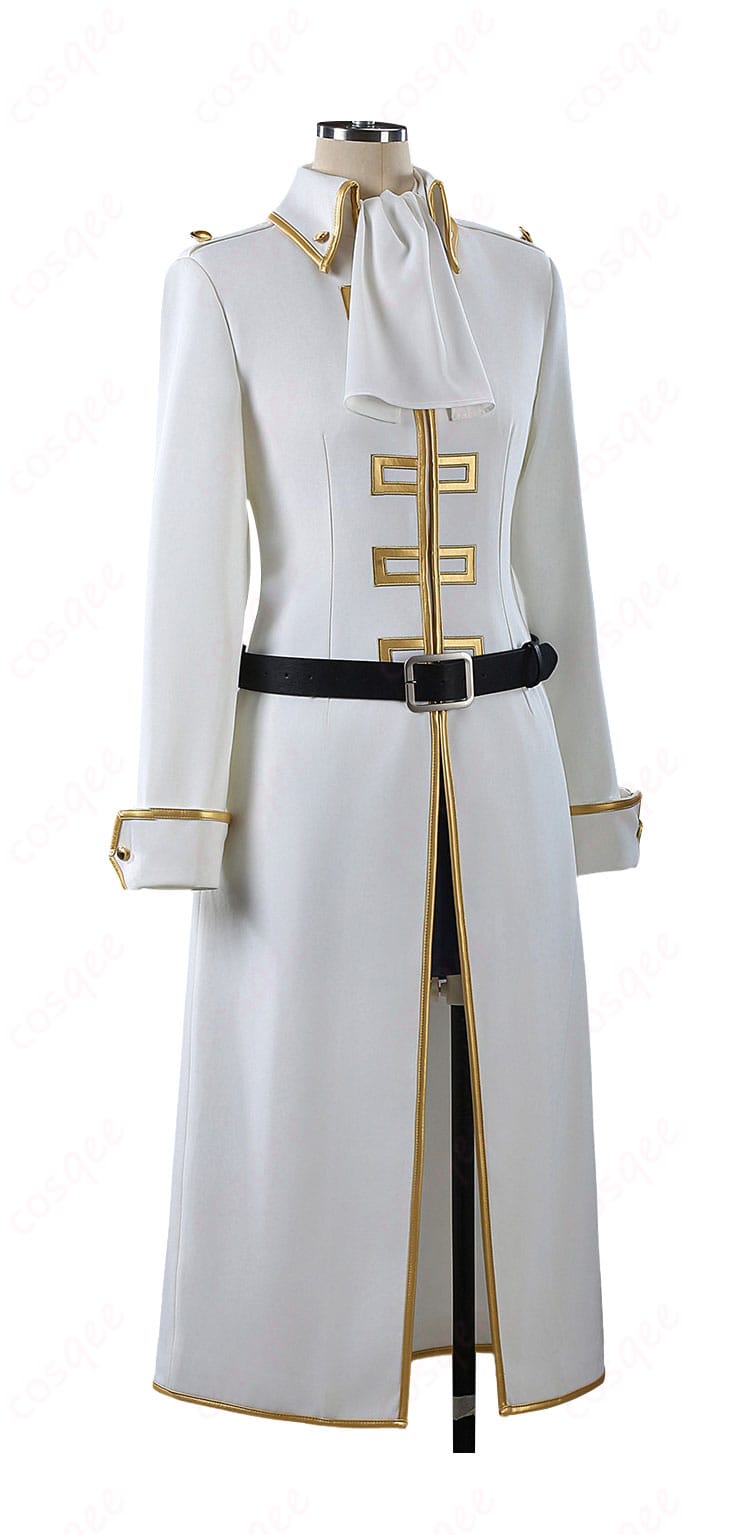 銀魂 今井信女 見廻組副長 コスプレ衣装の側面カット。コートのハリ感と丈、ショートパンツのシルエットを強調。