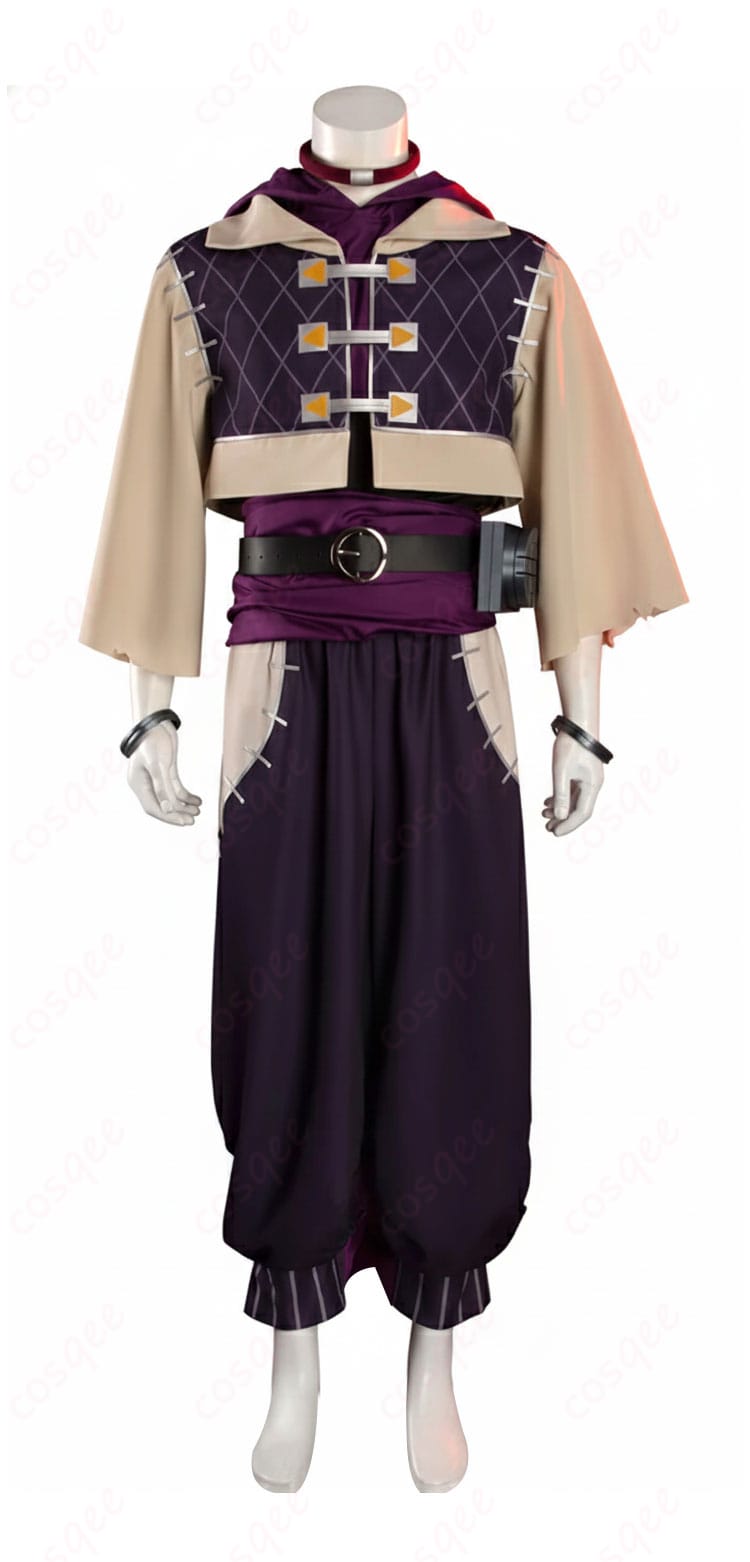 ガチアクタ ジャバー・ウォンガー コスプレ衣装の正面全体。薄手でハリ感のある生地がシルエットを美しく見せます。