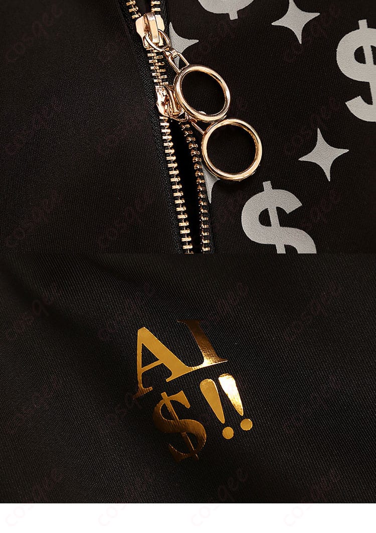 フロントファスナーと装飾ジップのディテールが分かる写真