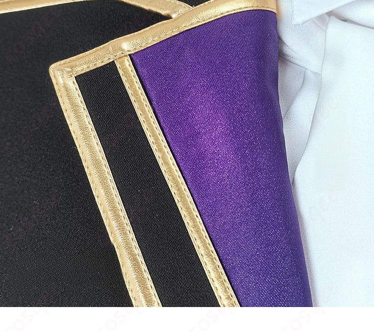 衣領周りのステッチとエッジラインの細部