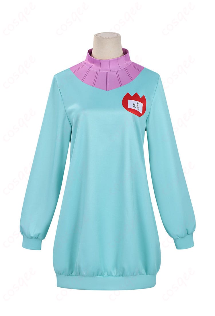 カヤのブルーパーカー衣装 正面全体写真（シルエットとカラーが分かる）