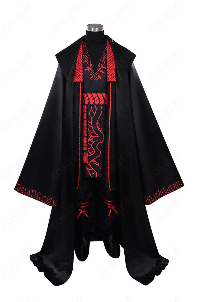 ジア・チォウ衣装の正面全体像（ロングコートとマント）