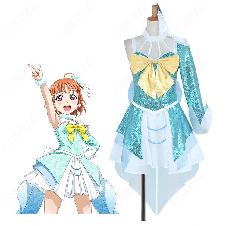 高海千歌『みんなのパワー』コスプレ衣装を着用した全身画像とコーディネート例