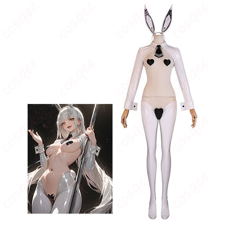 ブラン 逆バニー衣装を着用したモデル全身とディテールがわかる商品人物画像