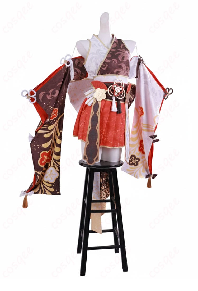 百鬼あやめ 7周年記念衣装の右側面シルエットと装飾配置