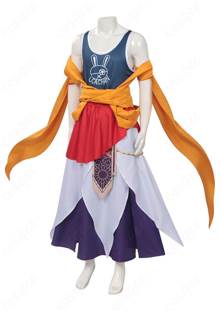 終末のワルキューレ 釈迦衣装の側面。ショールの落ち感と裾ラインのバランスが分かるアングル