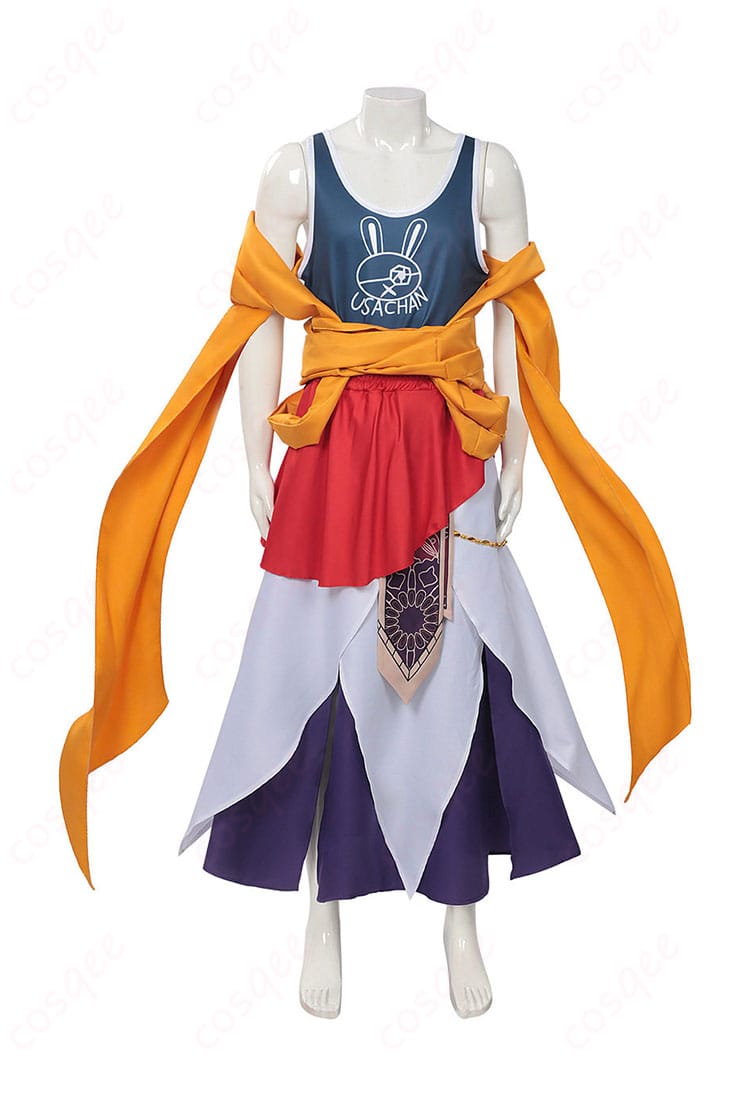 終末のワルキューレ 釈迦衣装の正面全景。タンクトップとスカートのシルエットが端正に見える構成