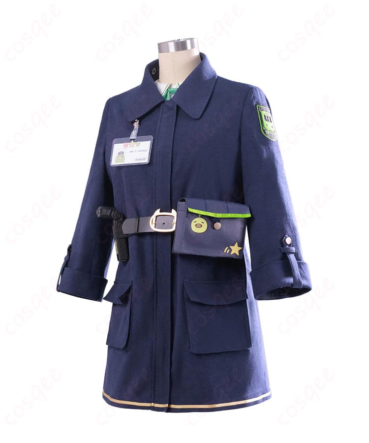 VTuber風トビネズミ鉄道制服コスプレの左側面シルエットとポケット位置