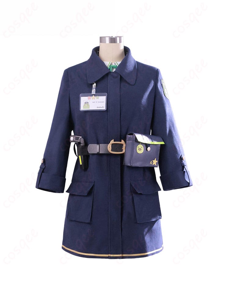 VTuber風トビネズミ鉄道制服コスプレのコート・ジャンプスーツ正面全体
