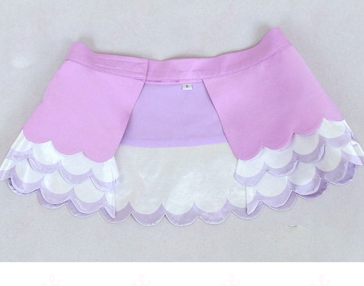 ユカリ衣装のスカート装飾詳細。裾ラインとレイヤー構成