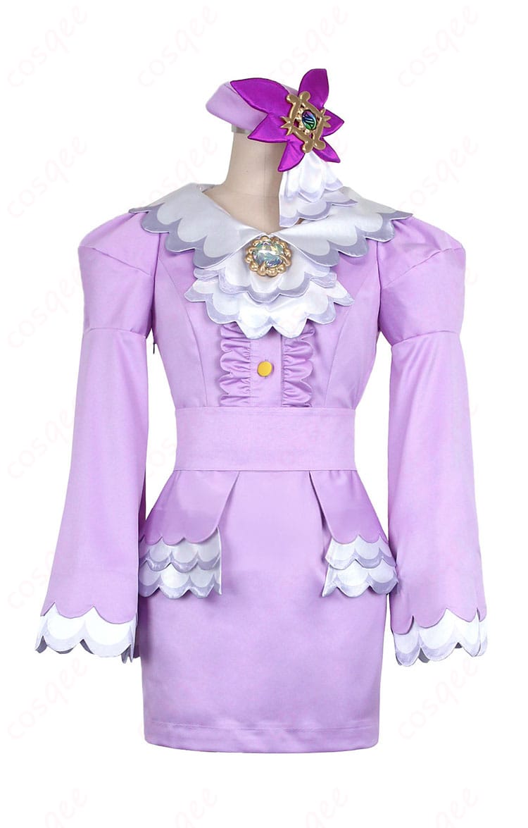 ユカリ衣装の正面全体像。ワンピースとオーバースカートのシルエット