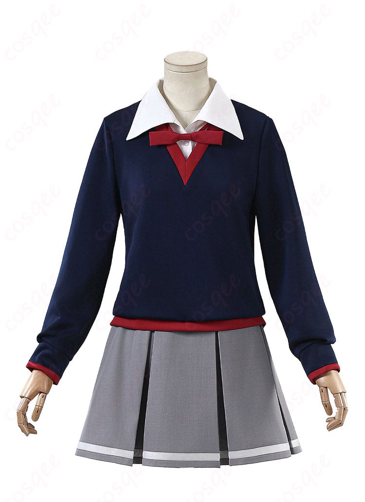 沙条綾香 学園制服コスプレ トップスとスカートの正面全体