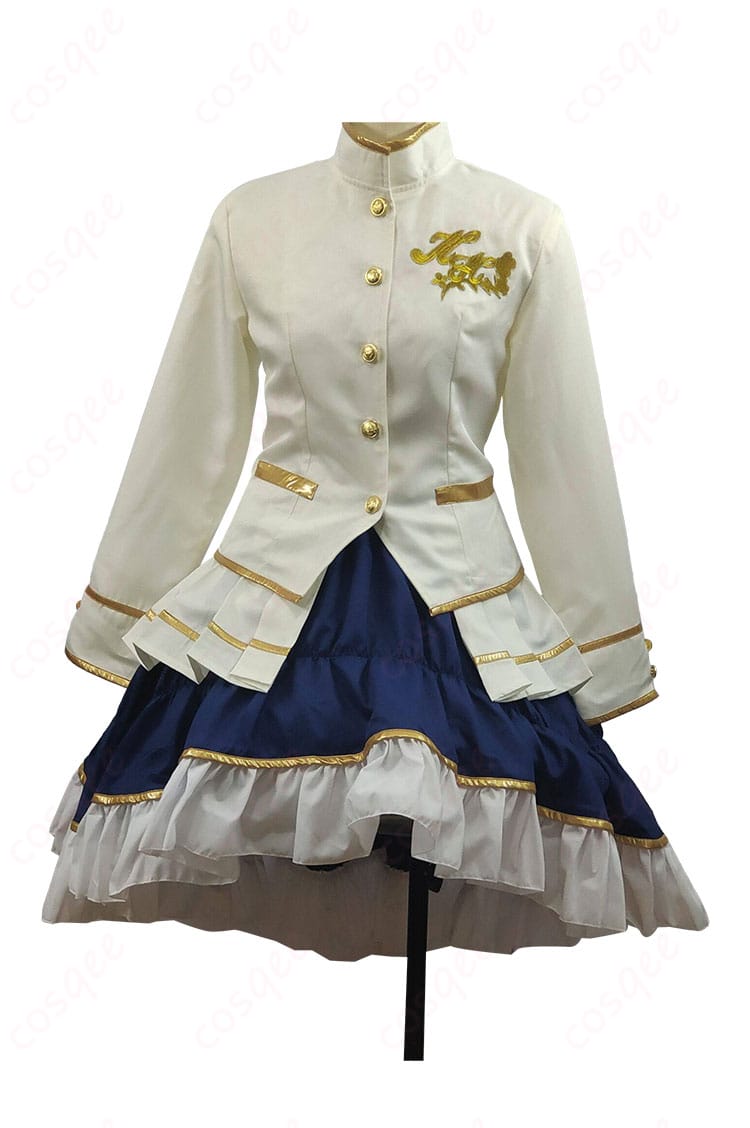 キングヘイロー 勝負服の正面ディスプレイ。胸元から裾までのラインと装飾配置を確認できる画像