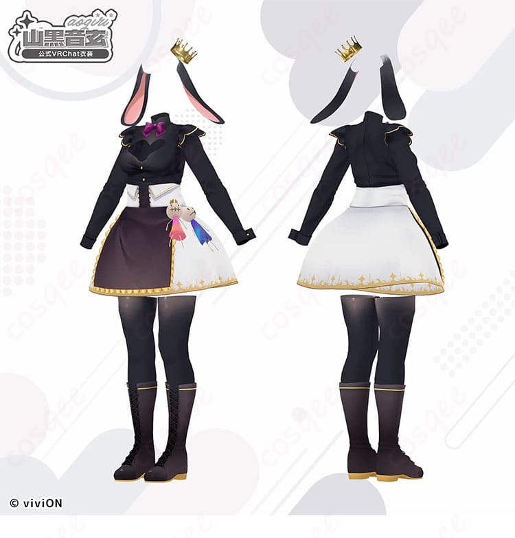 山黒音玄 初期衣装の側面写真。サイドラインと丈感、シルエットの美しさを確認できるカット