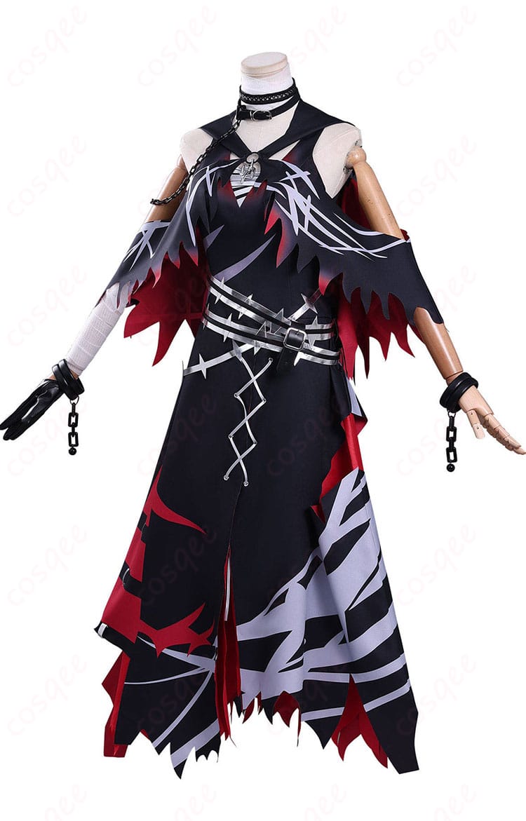 紫藤アリサ コスプレ衣装の側面シルエットとショールの見え方