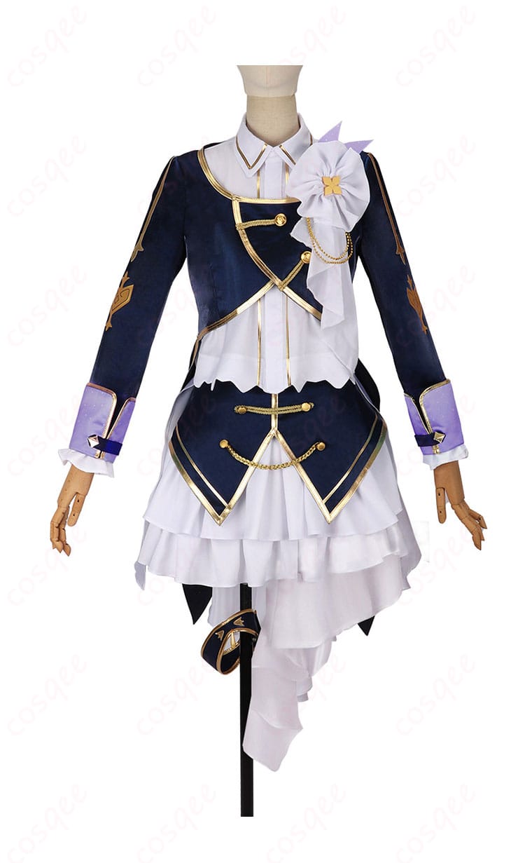 にじさんじ 小清水 透 共通衣装の正面全体。ジャケットコートのシルエットと胸飾り、プリーツスカートのラインを強調