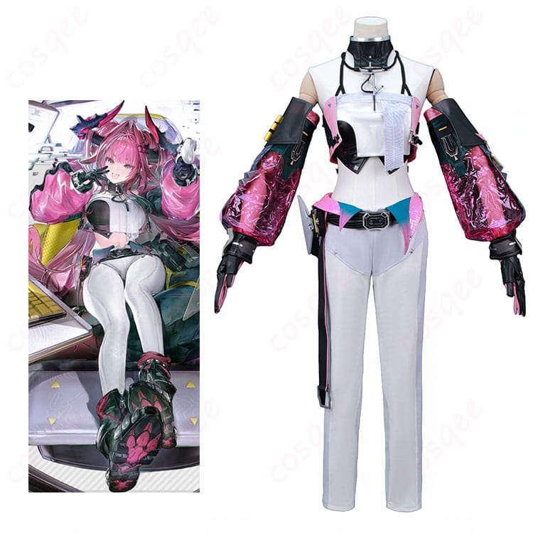 イヴォンヌのフルコーデ一式を着用したモデルの全身画像。配色とアクセまで再現したコスプレ衣装の雰囲気が分かる。