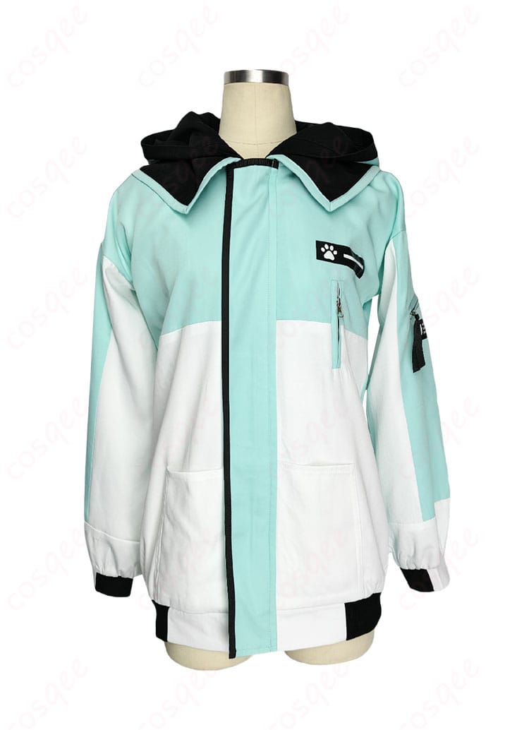 才羽モモイ 防寒コートの正面全体。前開き設計と綺麗なIラインが確認できる商品画像