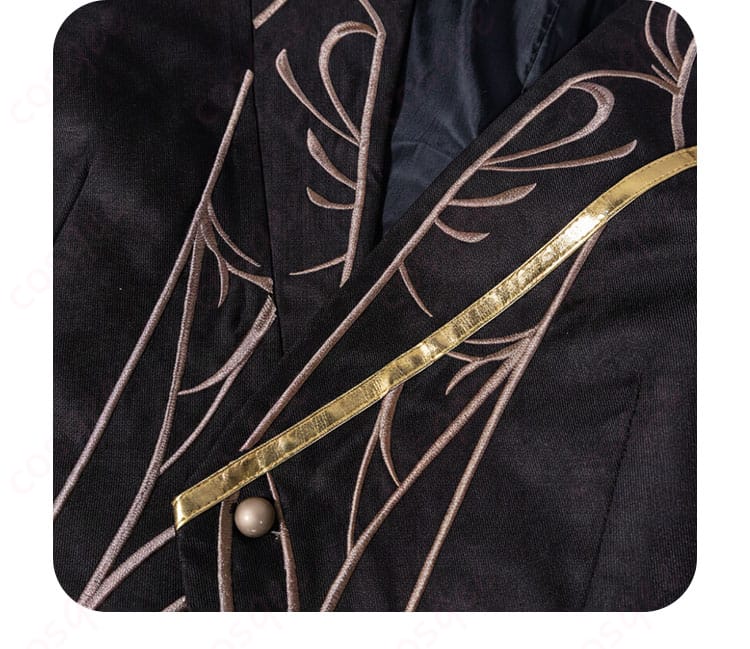 インナー/ベストの装飾ディテール。胸元の意匠と生地切替の質感を近接で表現。