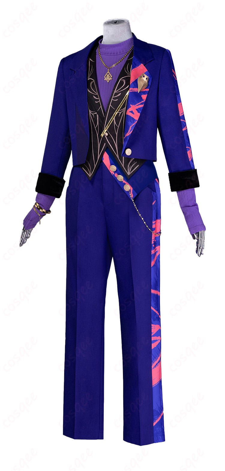 天馬司ライブ衣装の側面シルエット。腰布とズボンのライン、装飾の厚みが分かる側面図。