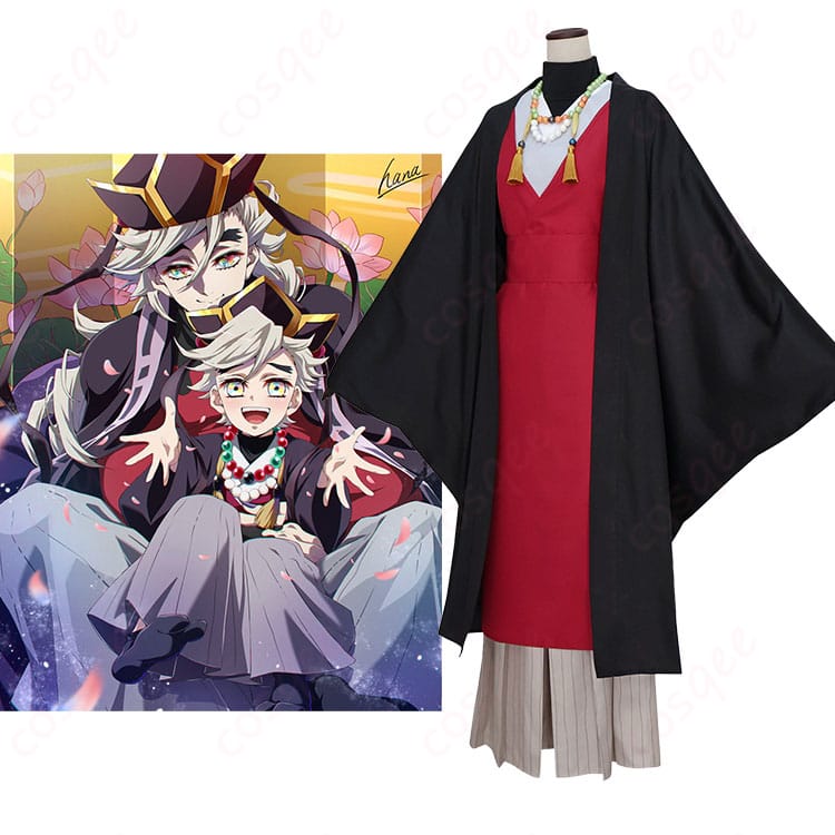 童磨 幼少期のフルコーデ着用イメージ。羽織と袴の端正なシルエットがわかる正面全身カット。