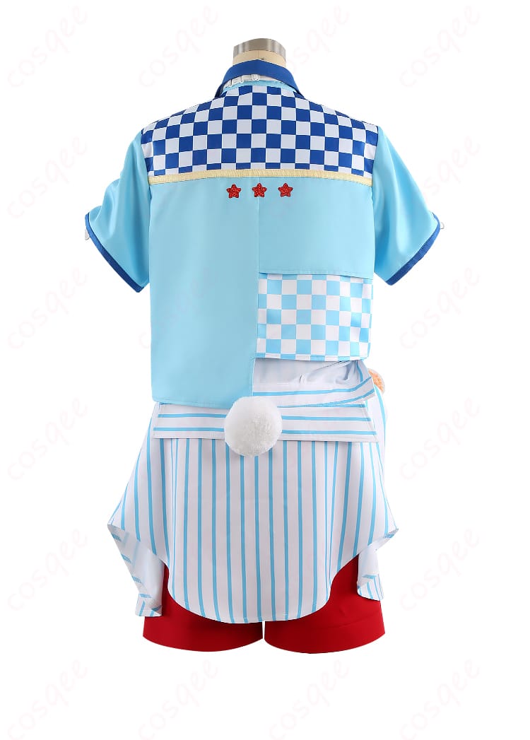 クマクマレスQ衣装 背面のカッティングと尻尾パーツの配置