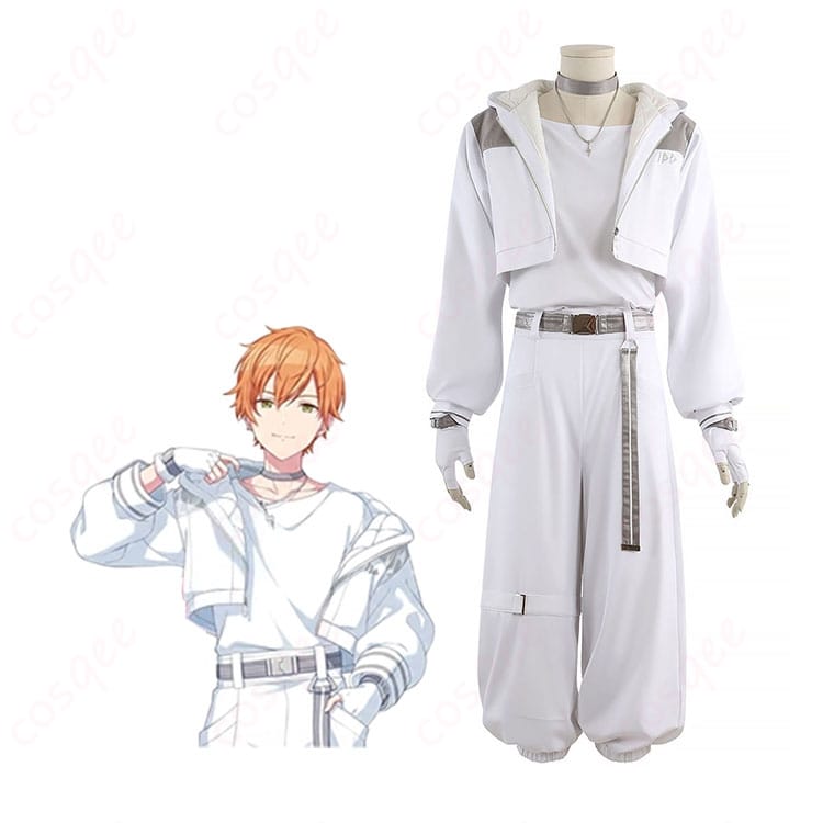 モデル着用の東雲彰人 アクセラレイト衣装全身。ジャケットとアクセの配置まで高再現。