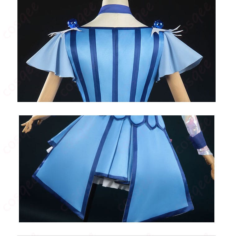 キュアビューティ戦闘服の背面装飾と留め具のクローズアップ