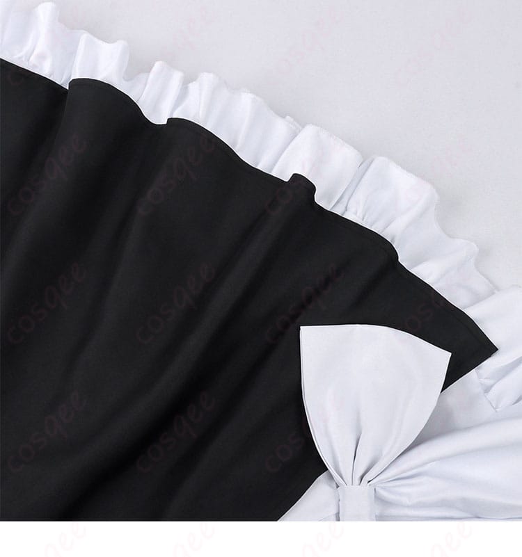 桃乃 メイド衣装の裾まわり装飾ディテール。エプロン端のラインとスカート裾のハリ感