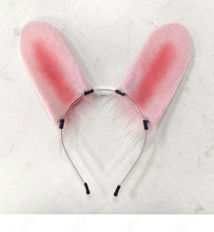 うさ耳風カチューシャ耳飾りのディテールと質感