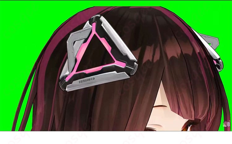 ロボ子さん モデルV3 ヘアアクセ側面ディテール(厚みと装着位置の確認)