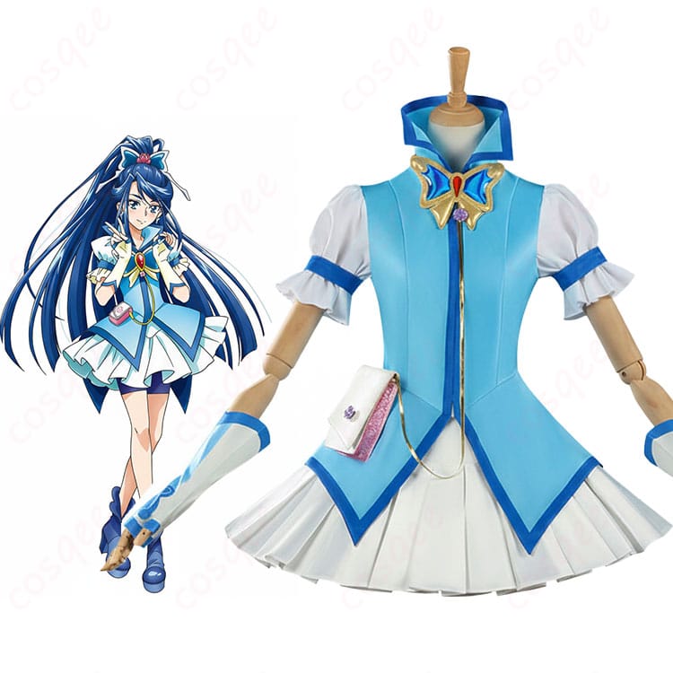キュアアクア(水無月かれん)コスプレ一式を着用した全身イメージ写真