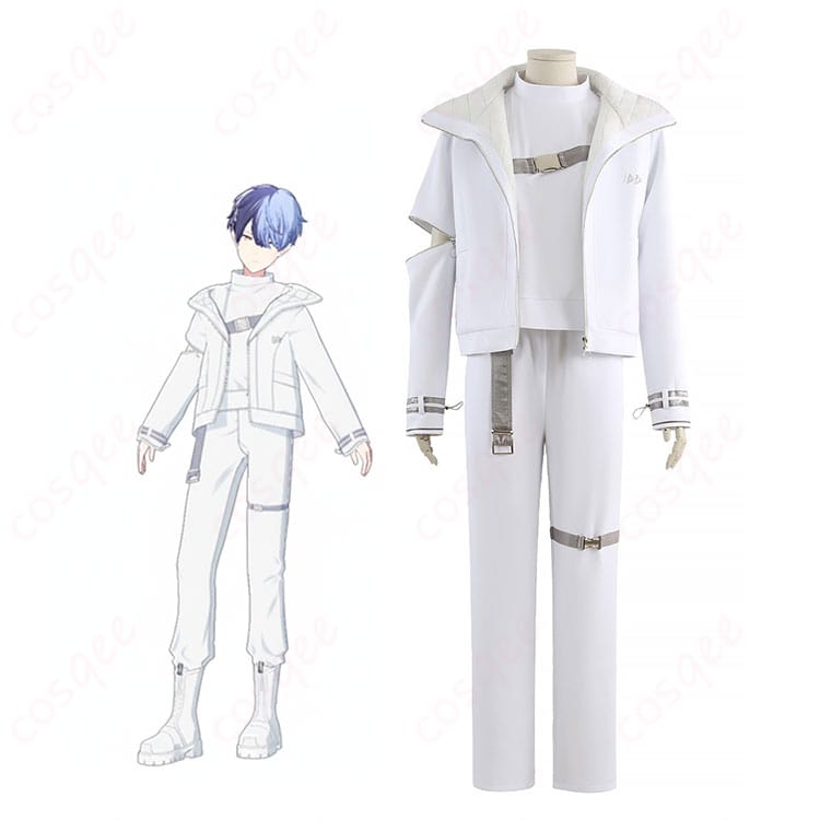 プロジェクトセカイ 青柳冬弥 コスプレ衣装を着用した全身イメージ。ジャケットとベストのレイヤーがクールに映える
