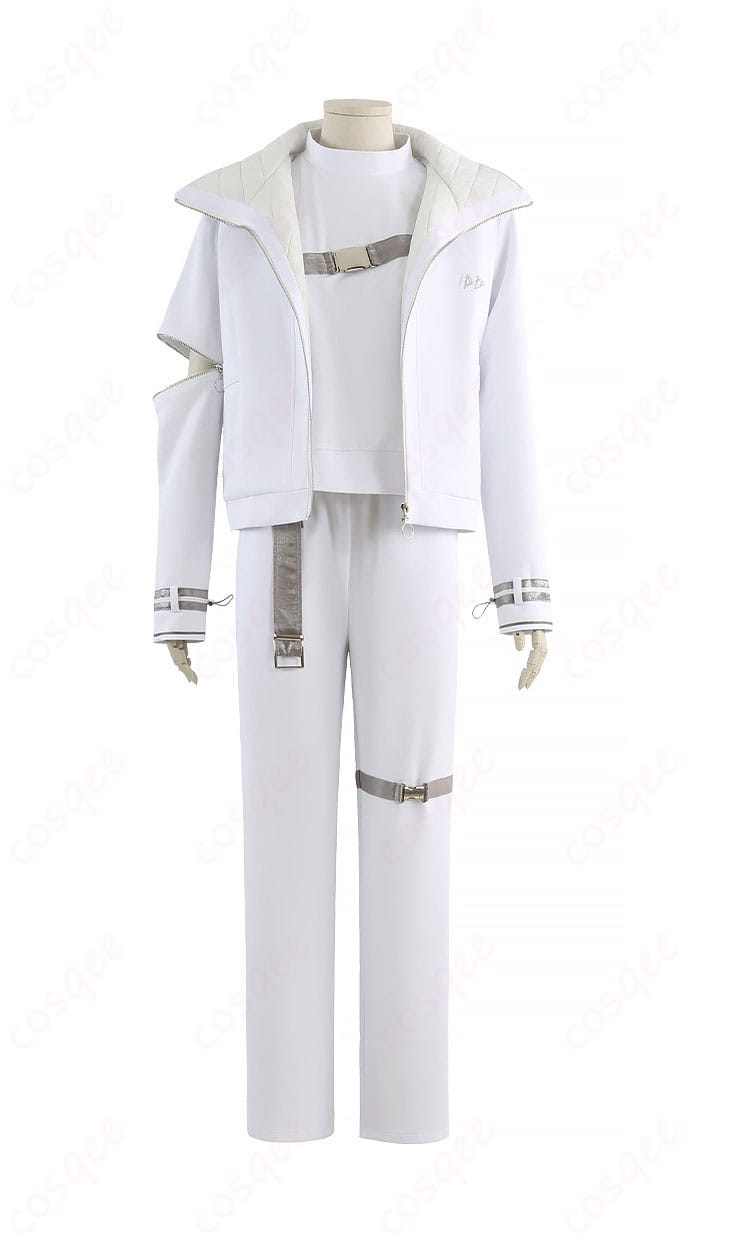 青柳冬弥 コスプレ衣装の正面全体。ジャケットのシルエットと前立てのラインが分かるカット