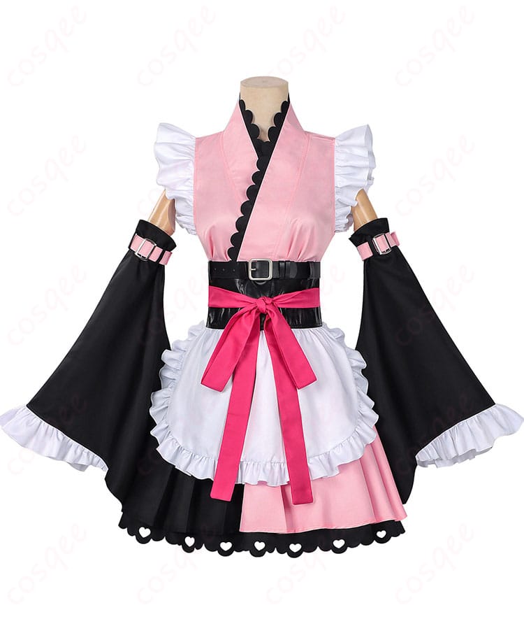 駒沢乃依 コスプレ衣装・全身背面カット(帯結びと背中のラインを強調)