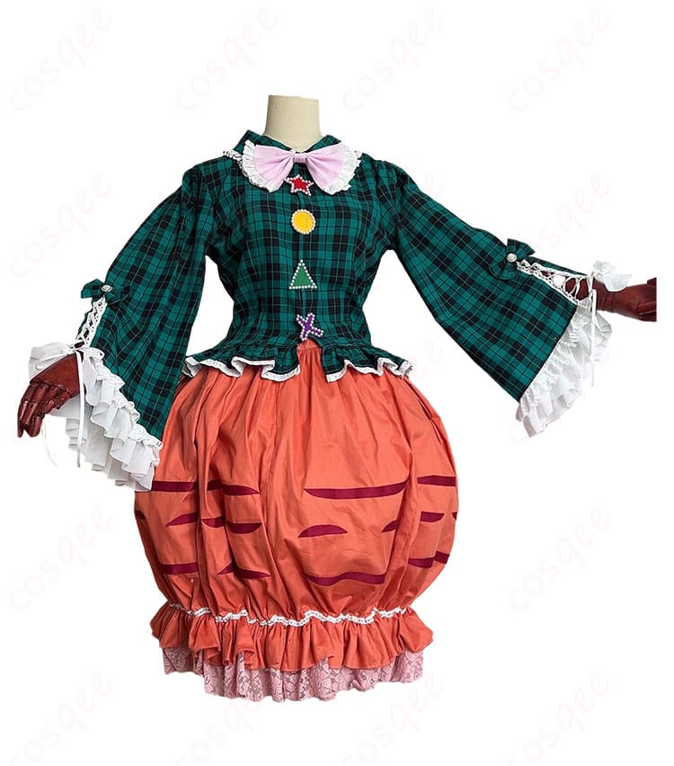 東方Project 秦こころ 二次創作アレンジ衣装の正面全体。上品な和装シルエットとハリ感のある生地、トップス・スカート・蝶結びを確認できるカット