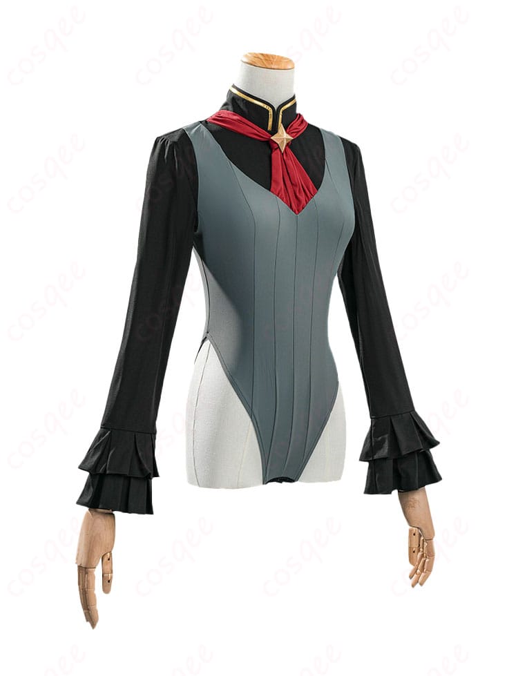 インナー側面の装飾ディテール。レオタードとサイド装飾の取り付け位置を拡大表示。