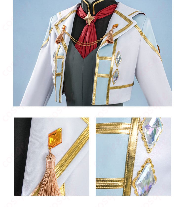 前合わせ（前立て）装飾の近接写真。ボタンとトリムの仕立てが分かる構図。