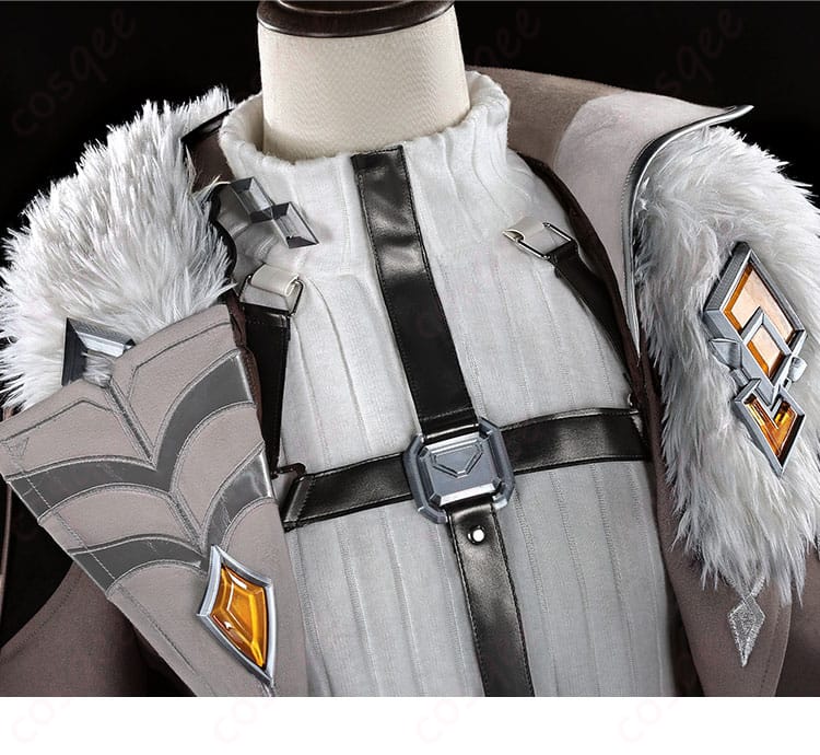 原神 イルーガ 付け襟と襟飾りのクローズアップ。質感と縫製ディテールが見える。