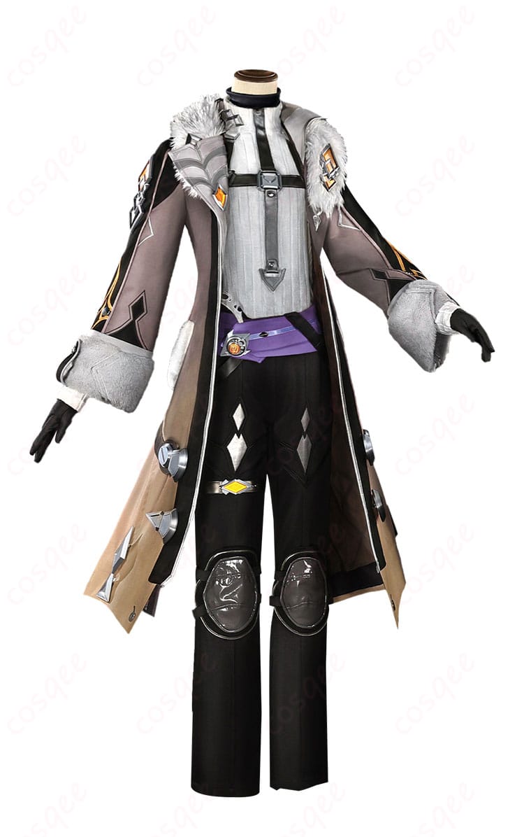 原神 イルーガ 衣装の側面。コートのハリ感とレッグストラップの配置が分かるサイドビュー。