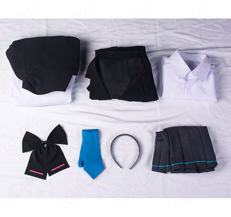 ブルーアーカイブ ケイ 制服コスプレ一式（カチューシャ、コート、ブレザー、シャツ、スカート、ネクタイ、髪飾り）のセット内容
