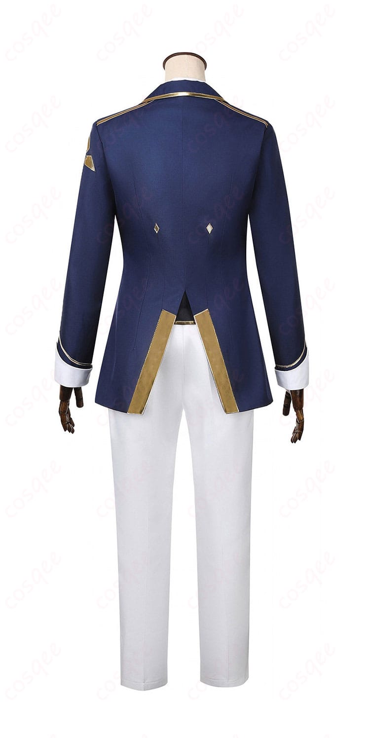 フジマサマーチ 勝負服コスプレの背面。裾の落ち感と背面装飾の配置が見える。