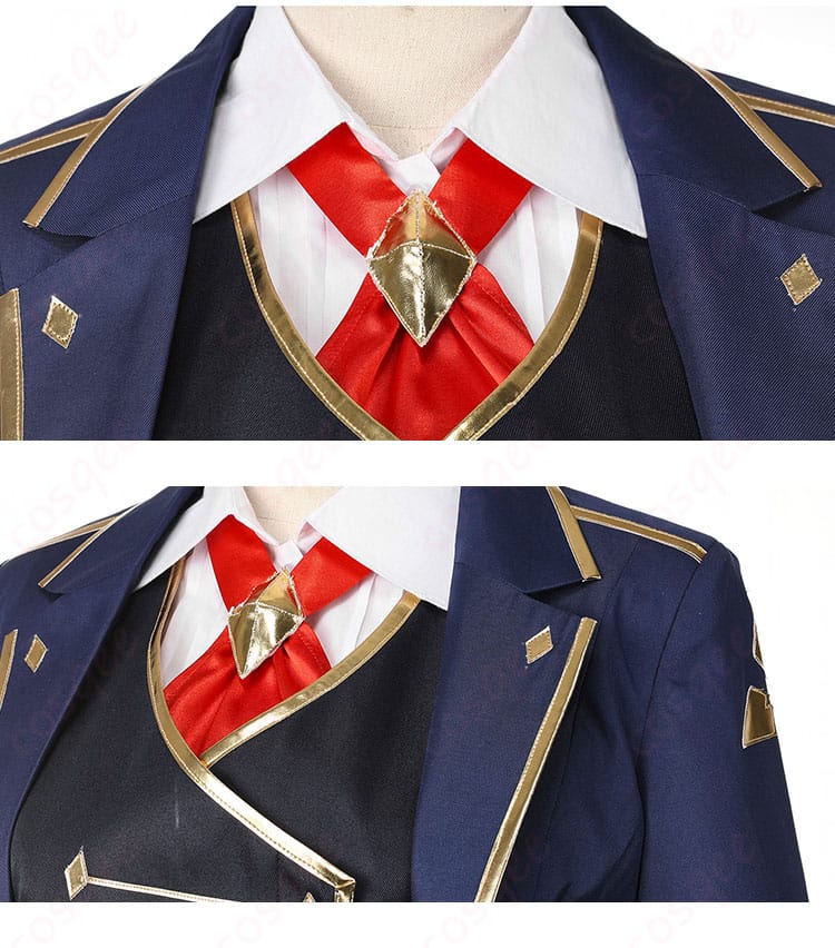 スカーフ・リボン装飾のアップ。結び目と色味のコントラストが分かる。